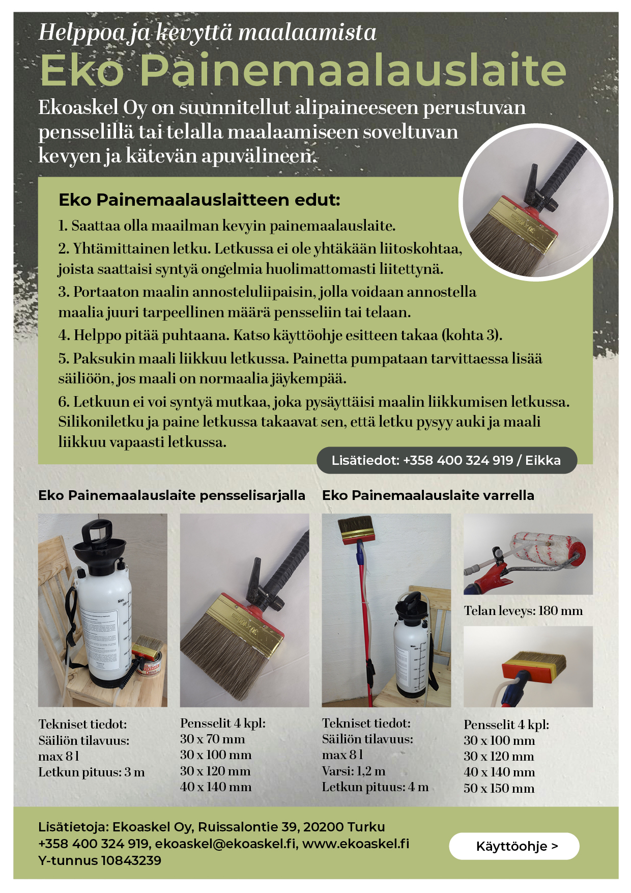 Eko Painemaalauslaitteen esite sivu 1