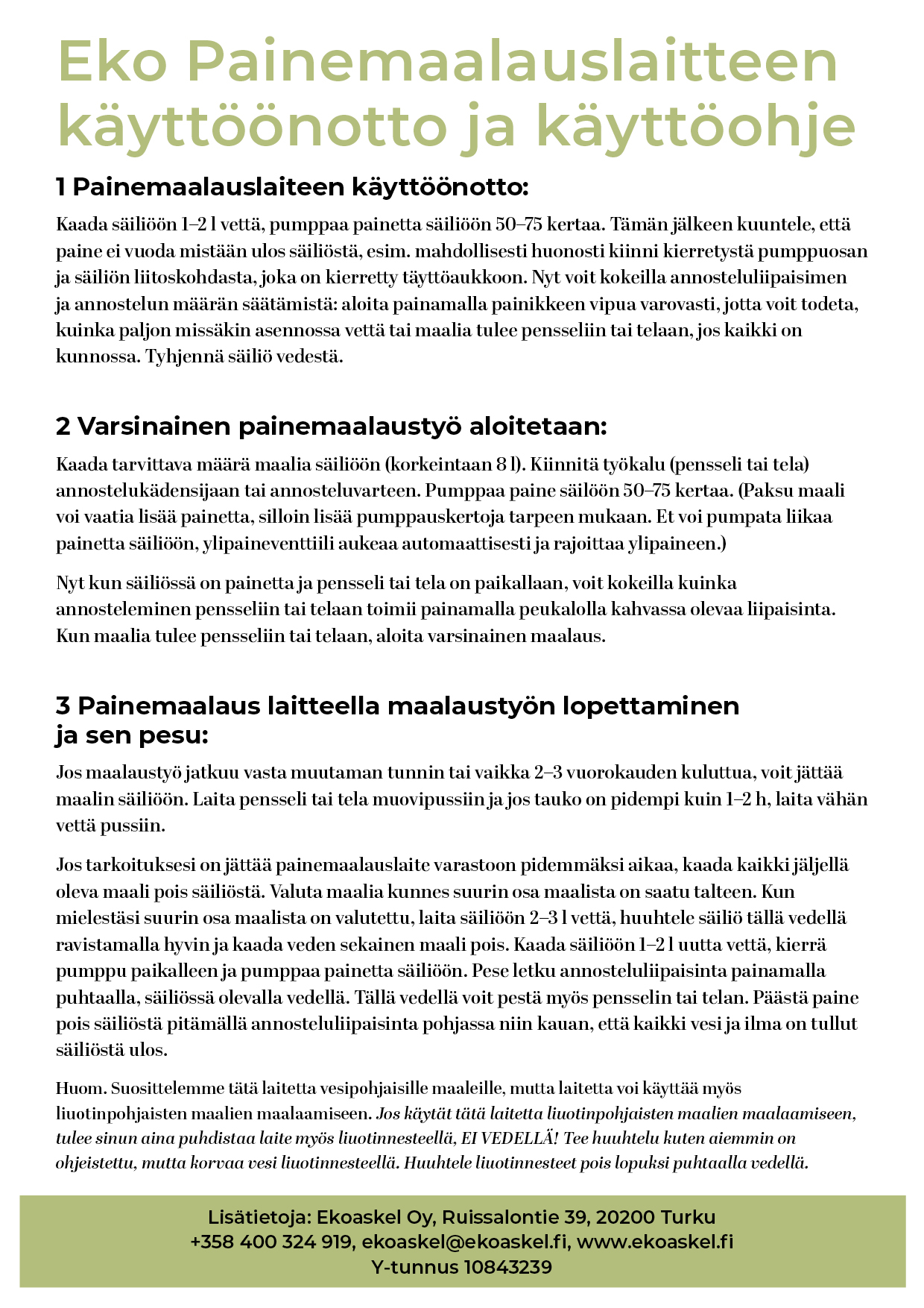 Eko Painemaalauslaitteen esite sivu 2